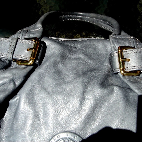 Gray Leather Handbag Capoverso Made In Italy - Picture 5 of 7